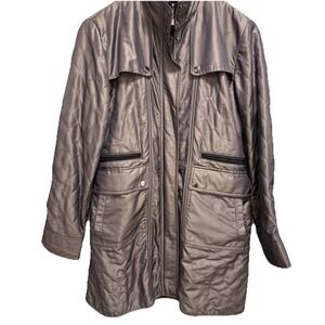 KRISTEN BLAKE Women's Metallic Taupe Lightweight Jacket Fleece Lined M